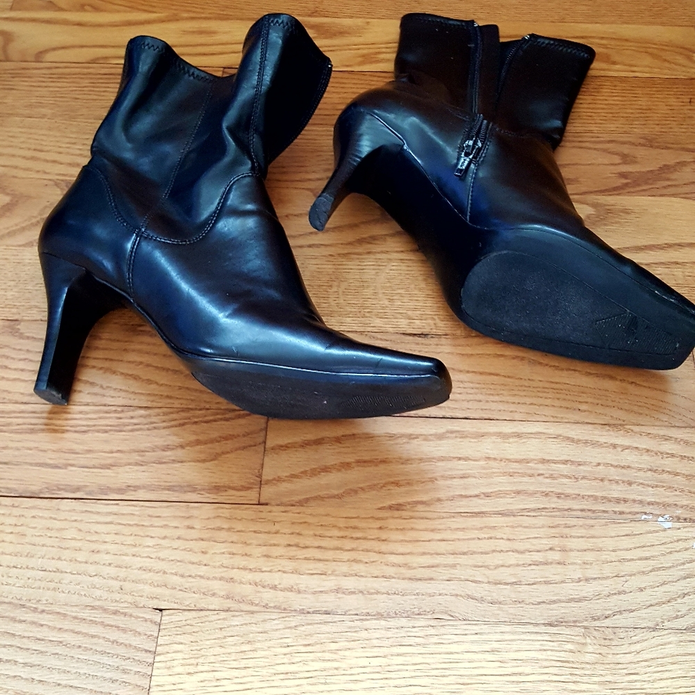 Nine West Black Heel Zipper Boots Sz 8M - Picture 5 of 6